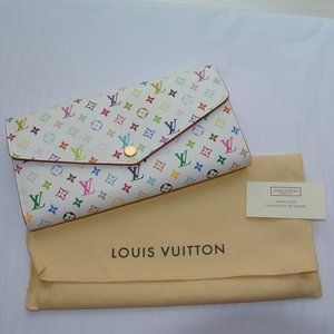 LOUIS VUITTON WHITE MULTICOLORE SARAH LONG WALLET
